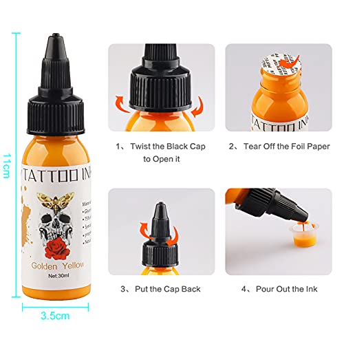 7 Color Tattoo Inks Set For Practice 1 Oz 30Ml/Bottle Tattoo Inks Pigment Kit For 3D Makeup Beauty Skin Body Art(30Ml/Pc) #TOP2