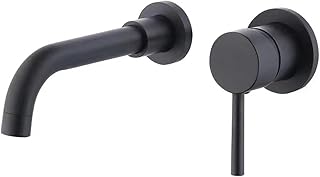 019 Matte Black Basin tap, Wall tap, Cold and hot tap, Brass, 360 Degree Rotation