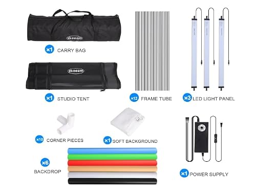 SYSCLOUD Photo Studio Light Box, 32\"x32\" Professional Dimmable Shooting Tent Kit with 210 LEDs Lights & 6 Kinds Double-Sided Color Backgrounds for Product Photography