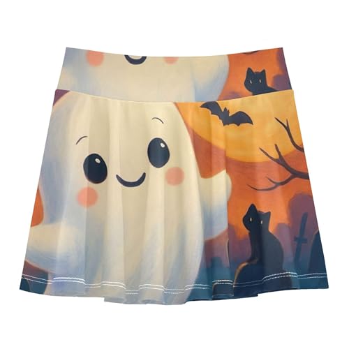 Joisal Cute Cartoon Halloween Scene Toddler Tennis Skirts Cute Comfy Athletic Shorts Girls Skorts School Skirt 4t