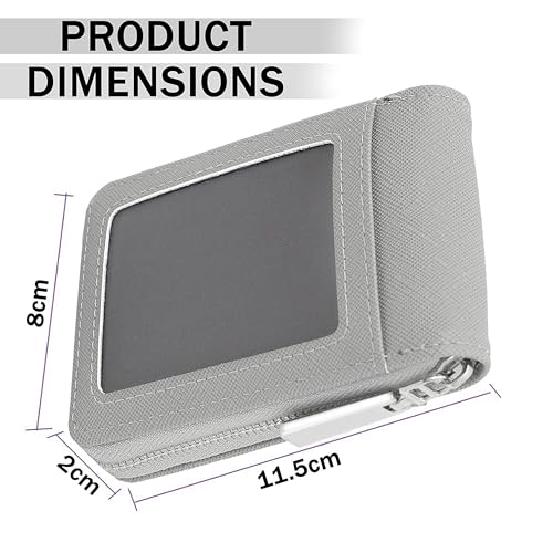 Storite PU Leather Card Holder, Grey, 11.5 x 2 x 8 cm - Image 3