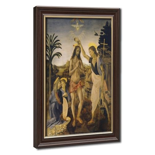 Impression sur toile de Vinci The Bapteme of Christ cadre a suspendre decoration murale salon