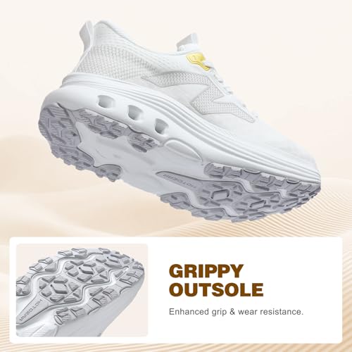 Image of Womens Wide Slip On Walking Shoes with Cushioned Arch Support Lightweight Comfort Orthopedic Sneakers for All Day Standing