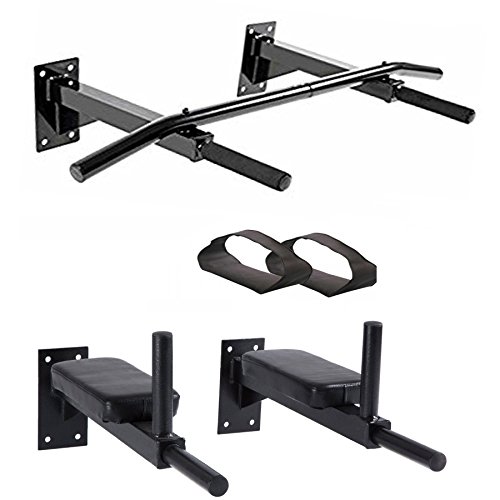 Image of Protoner Combo of Wall mounting Dips & Chin up Bar with Ab Straps