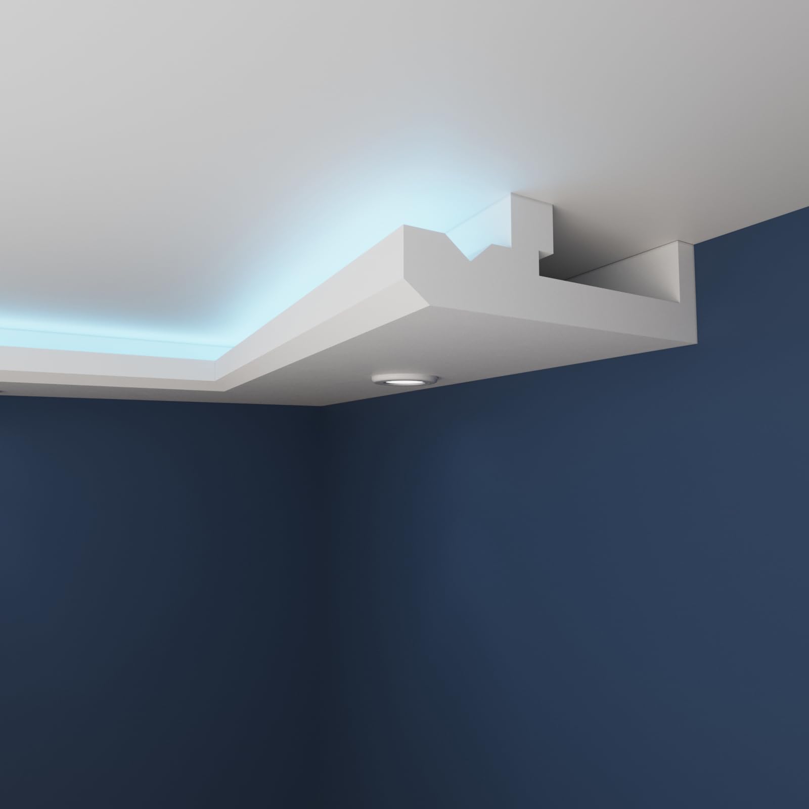 WOLDECOR Premium LED Ceiling Coving Cornice, Lightweight XPS Moulding for Ceilings, Easy DIY Fit, Coving for Ceilings, Paintable Surface, Crack Moisture Resistant Trim (WLS02, 2 Meters)