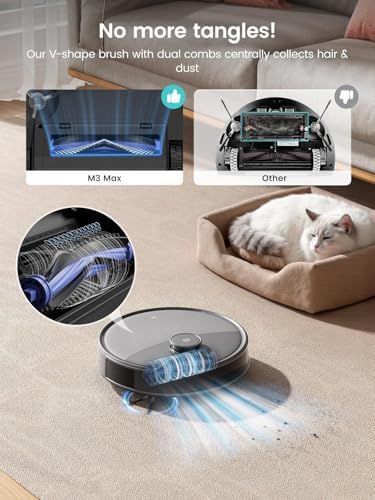 Lefant M3 Max Robot Vacuum and Mop, 20000Pa Suction, 90-Day Self-Emptying, Obstacle Avoidance, Auto Mop Washing&Drying, All-in-One for Pet Hair Carpet, 5G WiFi - 1