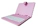 8-Inch Pink Android Tablet Case with USB Keyboard for Pandigital SuperNova Coby Kyros Sylvania