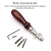 Leathercraft Tools DIY Multipurpose Craft Handmade Grooving Device Small Light Leather Tool Stitching Creasing Edge - (Color: Wood7 in 1 slot digg) #1