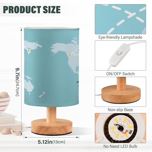 Vozoza G341297275P966C1026S2315 World Map Airplanes Led Table Lamp thumb #2