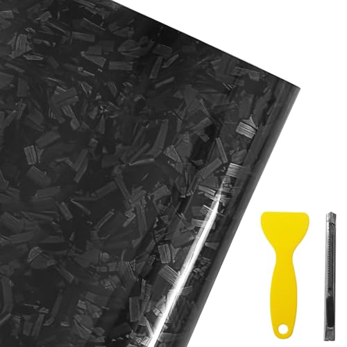 Rouleau de vinyle fibre de carbone forgée noire QianBao autocollant 2m