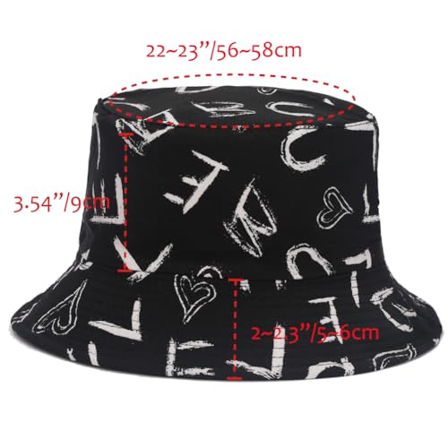 Image of Reversible Bucket Hat for Women Summer Travel Fisherman Cap, Girls Cute Double Side Wear Bucket Cap