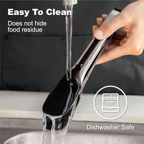 2-Pack Durable Kitchen Tongs, 9-Inch Stainless Steel Food Tongs with Lockable Handle and Silicone Tips for Air Fryer, Salad, and Barbecue - Image 7