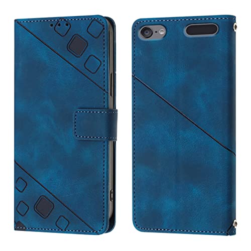 Étui pour iPod Touch 5 6 7 LEMAXELERS YBY coque portefeuille en cuir bleu
