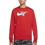  Nike Sudadera para hombre, cuello redondo Fleece, rojo, XXL