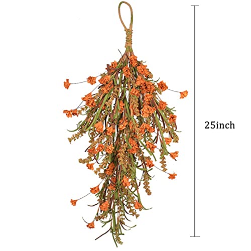 Ochine 25 Inch Autumn Fall Harvest Swag Wreath Decor Artificial Fall Wheat Ears Swag Farmhouse Decorative Swags Hanging Floral Swag Garland For Home Front Door Wall Thanksgiving Halloween Decorations #TOP5