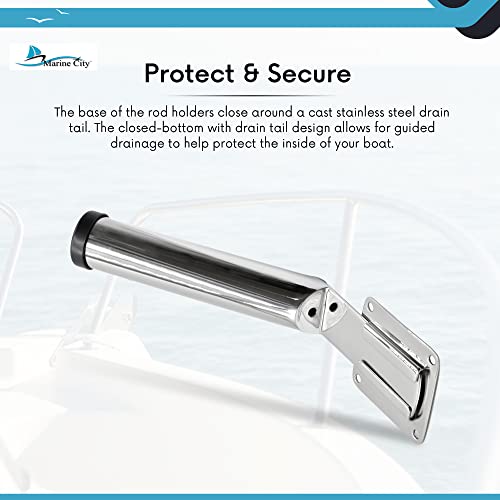 Marine City Stainless Steel Slide Mount Removable Fishing Smooth Mirror Polished Corrosion Resistant Rod Holder 8-1/2 Inches For Marine Camper Truck Trailer Yacht Boat Rv (Pack Of 1) #TOP6