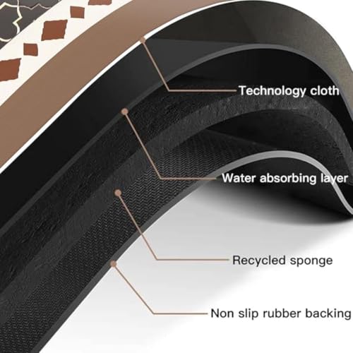 Image of Kitchen Anti Slip Mat for Floor, Waterproof Washable Kitchen Mats, Non Slip Kitchen Floor Mats for Home, Soft Mats for Kitchen, Kitchen Mats for Floor Anti Slip (MORROCON- JHALI)