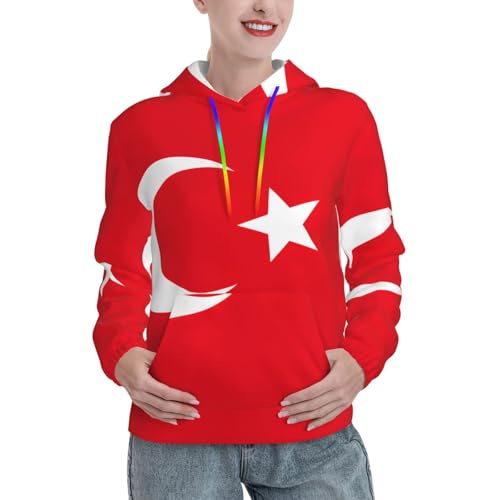 Sweat à capuche Turquie imprimé graphique tendance pour femme avec poche kangourou