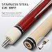 Big Cat Timeless Legacy Pool Cue Stick - Grade A Canadian Maple, 12.5mm Professional Leather Tip, 58” Length, Premium Billiard Cue for Adults – Home or Tournament Play - 20oz, Red Silver