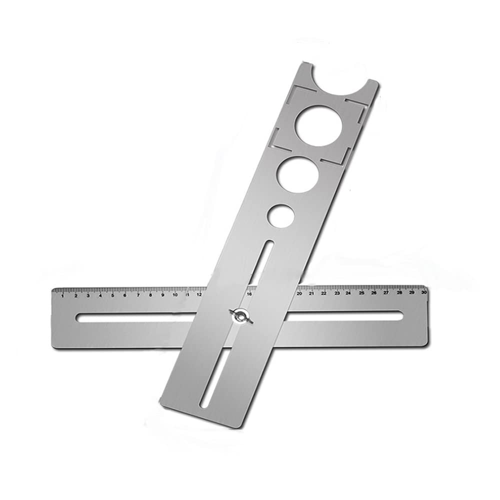 Righello di posizionamento regolabile, righello a T per misurazione ingegneristica, localizzatore di perforazione multifunzionale, righello lungo 60 cm per la lavorazione del legno