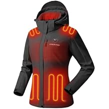 Venustas Womens Heated Jacket with Battery, 20 Hours Warmth, Waterproof Insulated Heated Coat with Detachable Hood