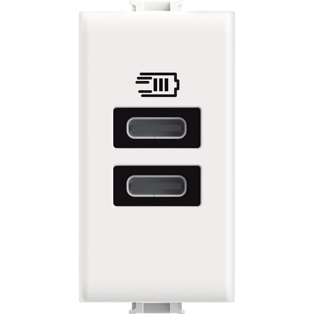 Cargador USB Tipo C doble Bticino AM4191CC Matix de 1 plaza blanco 7