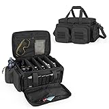 DSLEAF ハンドガンケース 5丁収納 ピストルバッグ サバゲー ハンドガンバッグ ピストルケース アクセサリー収納 (ブラック)