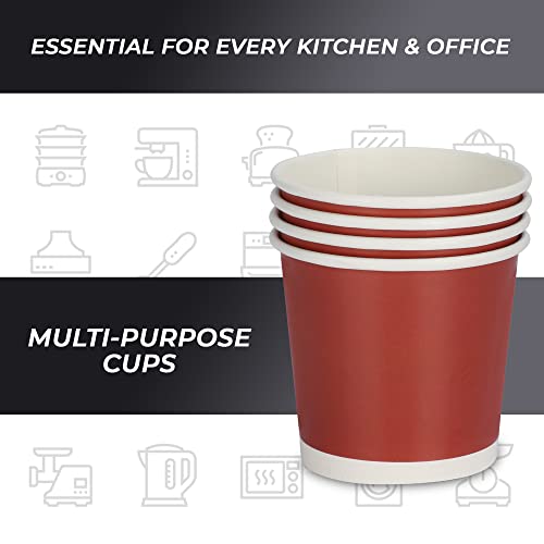 Image of Paper Disposable Tea /Coffee Cups, Set of 50 pcs, 150 ml - Brown