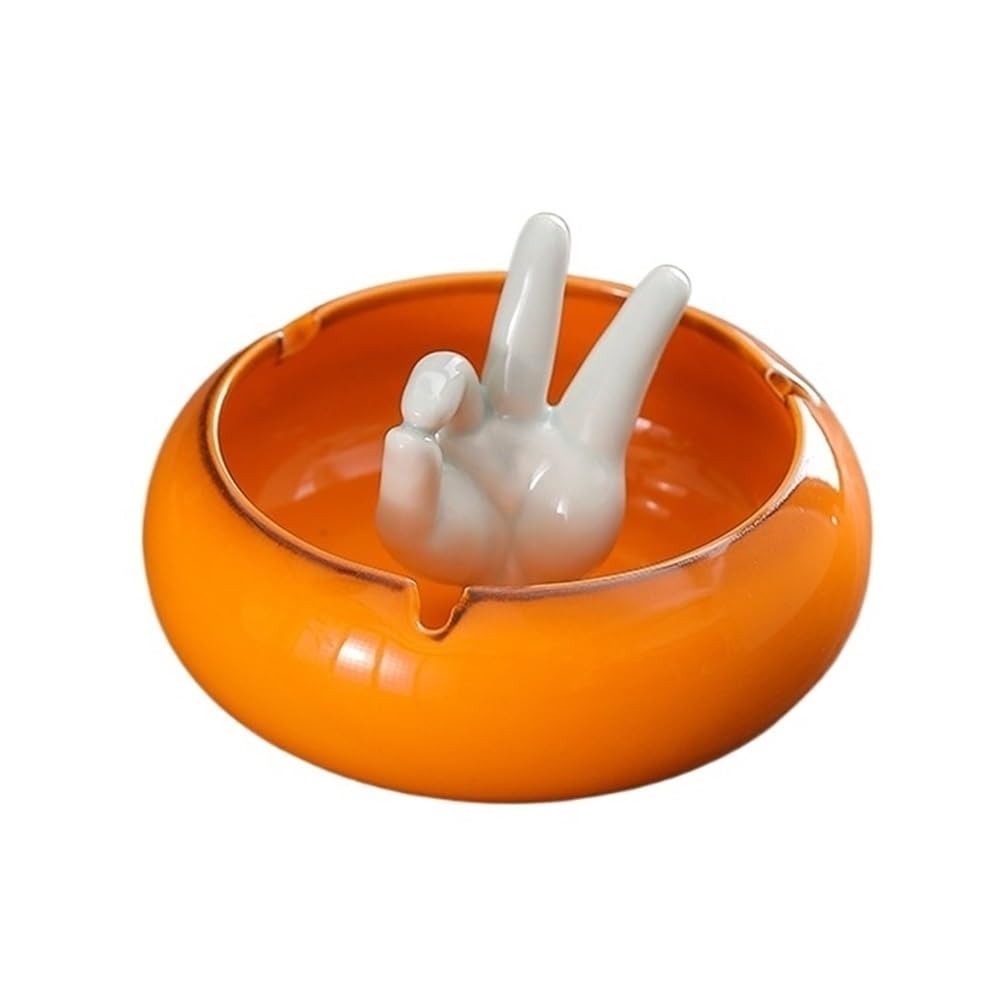 Desk Decor Ashtray Ceramic Orange Strange Shape for Hotel Living Room Desktop Office