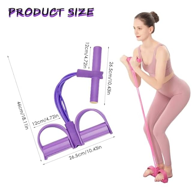 2025 Upgrade Multifunction Tension Rope or Exercise Sit Up Exercise Equipment,Pedal Ankle Puller,Bands-6 Tube Pedal Ankle Puller for Women Men