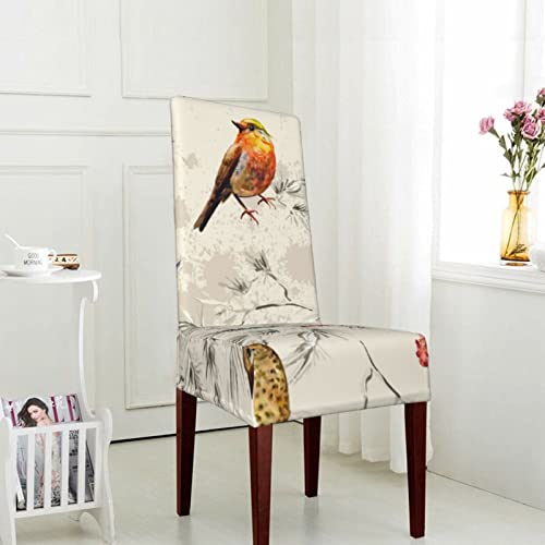 Chair Covers For Dining Room Little-Birds-Watercolor Dining Chair Slipcover For Kitchen,Hotel,Restaurant #TOP2