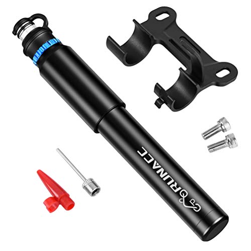 RUNACC Mini pompe à vélo portable pour vélo Design unique et facile à basculer entre la valve Schrader et la valve Presta, Design cache-pantalon., 6.7"×0.9"