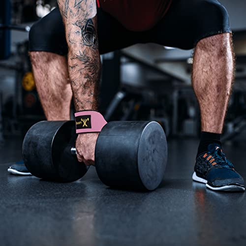 Ihuan Wrist Straps For Weight Lifting - Lifting Straps For Weightlifting | Gym Wrist Wraps With Extra Hand Grips Support For Strength Training | Bodybuilding | Deadlifting (Pink) #TOP5