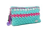clutch verde aguamarina  Gallaecia Studio Boho chic bolso de mano clutch para mujer