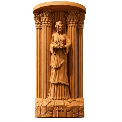 Estatua de Madera Hestia para Decoración de Altar