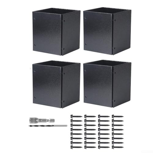 Protection de colonne en acier au carbone pour poteaux de boîte aux lettres et structures de clôture avec pièces superposées réglables et installation sûre (1 lot)