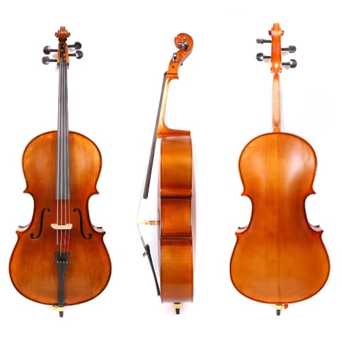 WUQIMUSC Acoustic Cello 1/2 size for Beginners & Students, Handmade Cello Instruments Professional...