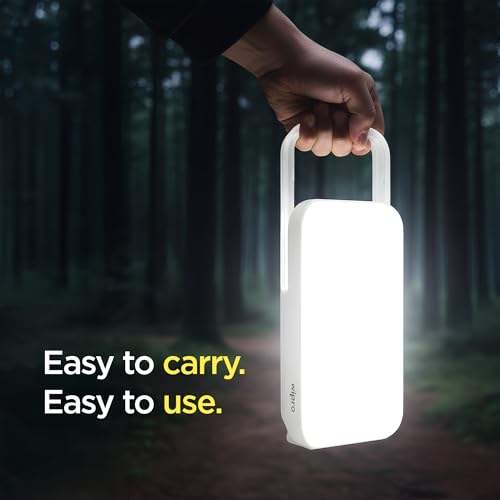 Image of wipro Safari Emergency Rechargeable Led Lantern with 7200 Mah Battery | 122 Individual Led Lights | Brightness Control Feature | in- Built Mobile Charging Point|15 Watt (Pack of 1) White