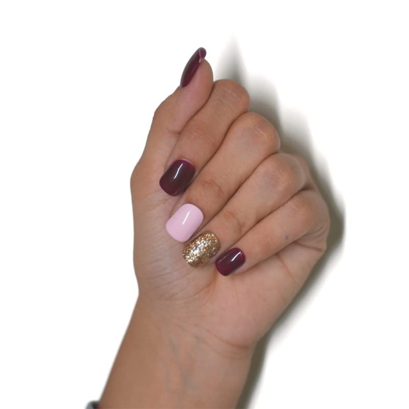 SOEZI Women's Flip'em off Reusable SOEZI Press On Nails | Artificial False nail extension | Ready To Wear, EziON | EziOFF Nourish & Restore Removal | Customisable (Coffin_S)