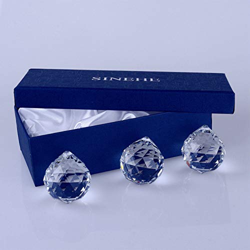 Clear Crystal Prism Ball Suncatchers Window Prisms Suncatcher, 40Mm / 3 Pack #TOP6