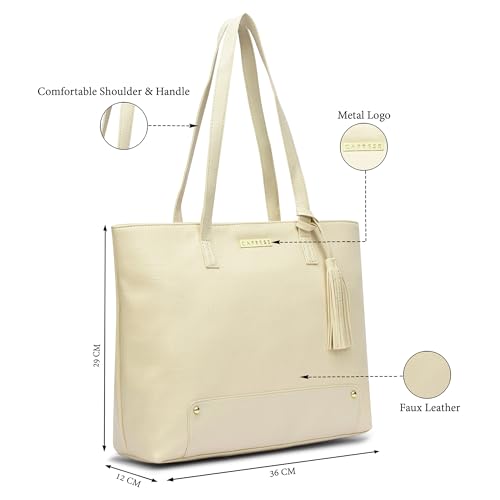 Image of Caprese Sansa 16 Inch Laptop Large Tote Bag for Women | Stylish, Durable, Multi-Compartment Design for Work, Travel, Shopping | Comfortable Straps Shoulder and Handheld Bag for Daily Use