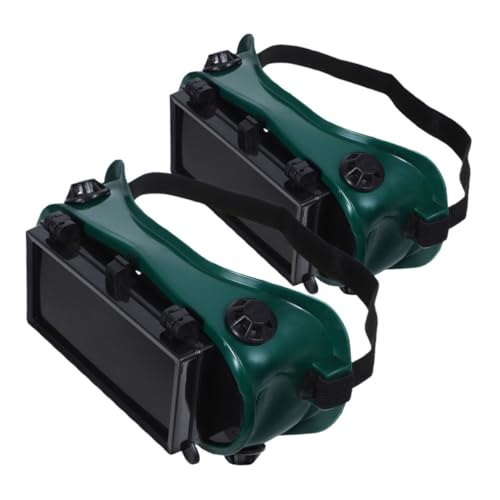 SOLUSTRE Lot De 2 Lunettes De Soudeur à Double Rabat, Lunettes De Sécurité Anti-impact, Lentilles Antibuée Réglables Pour Soudage Industriel Et Découpe, Protection Oculaire Fiable, Usage Prolongé