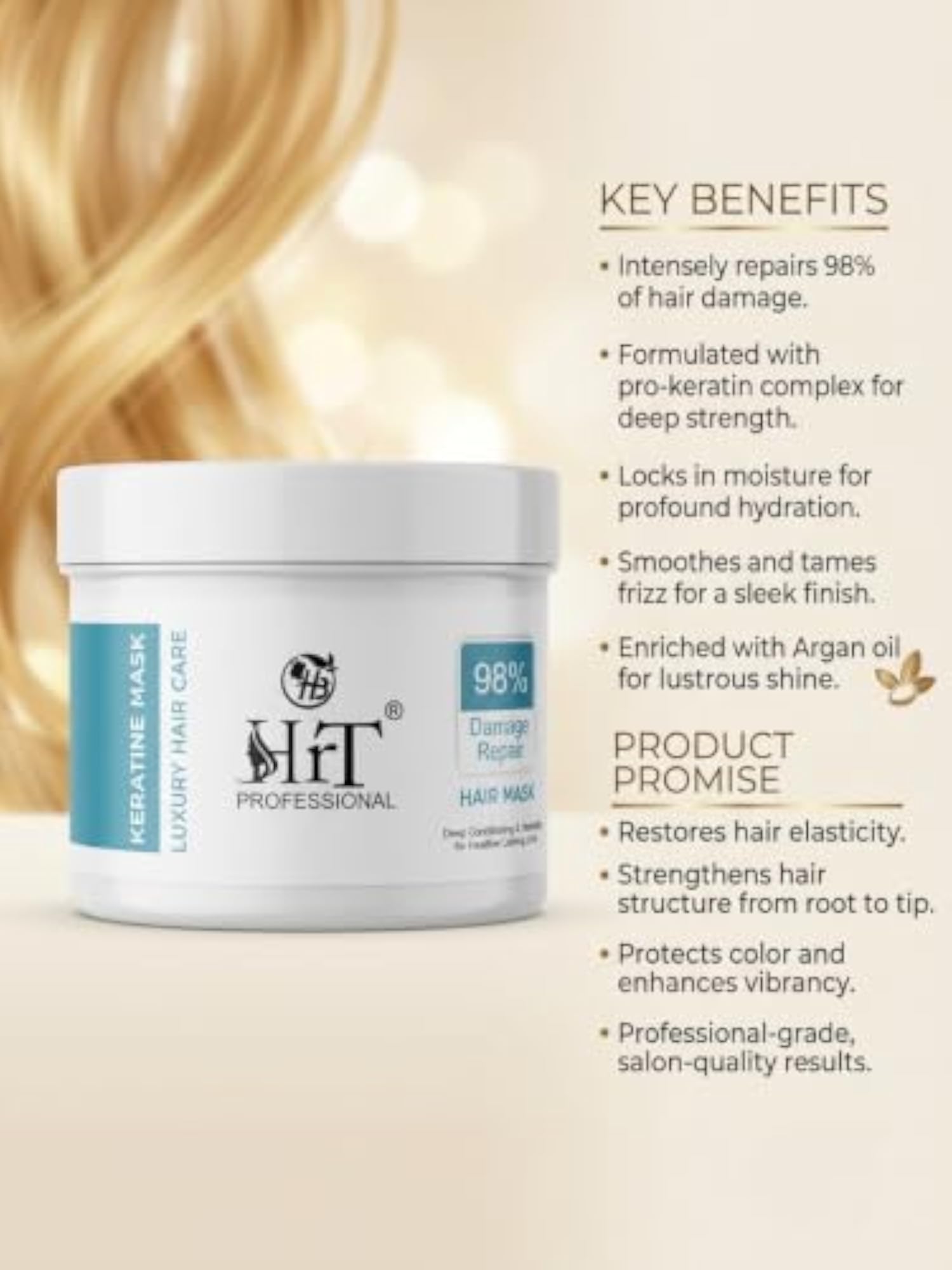 Professional Keratin Hair Mask for 98% Damage Repair
