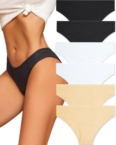 ALL OF ME 6er Pack Unterhosen Damen Baumwolle Unterwäsche Frauen Slip Baumwoll Frauen Slips Soft Hipster Sexy Panties Unterhose Women Underwear Weich Unterhose Mehrpack S-3XL