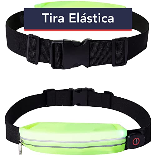 Pochete Para Corrida Reflexiva Com Luz LED Recarregável USB - 3 Modos De Luz e 2 Tiras Reflexivas co