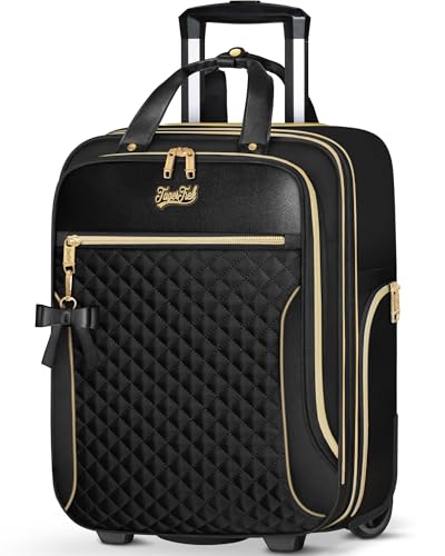 Underseat Carry-On Luggage with 2 Wheels, Black