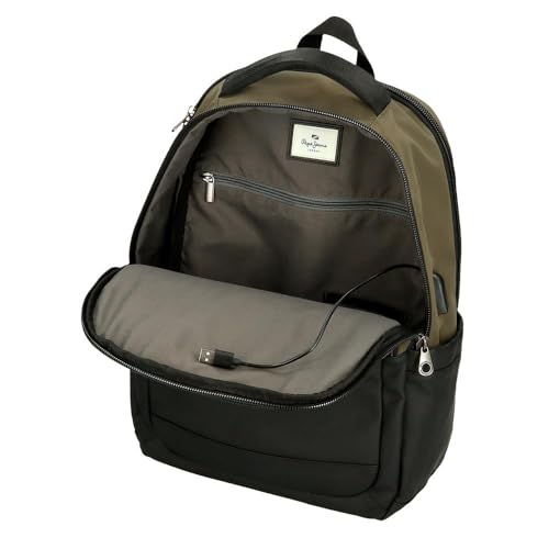 Pepe Jeans Unisex. 7122833 Jarvis Mochila 15,6" Suporte Para Computador E Tablet Dois Compartimentos Verde Escuro (Osfa), Casual, PoliéSter - 6