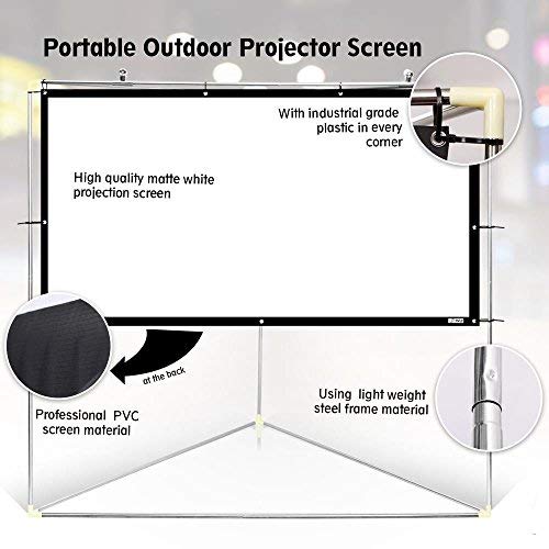 Pantalla portátil para proyector Pyle 84 pulgadas blanca mate miniatura 7