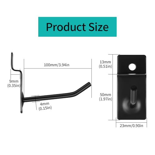 20 Stück Lochwand Haken, Lochwandhaken, Lamellenwand Haken, Werkzeugwand Haken für Werkstatt Lochplatte Wand Werkzeughalter Garagen Hakens, Lochwand Zubehör Pegboard Hooks Lochplattenhaken(10cm)