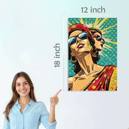 Image of SiddArtify Pop Art Women in Sunglasses Art Print Set - 300GSM Board - 12x18 Inch - Pack of 6 Wall Room Decoration art Poster Prints